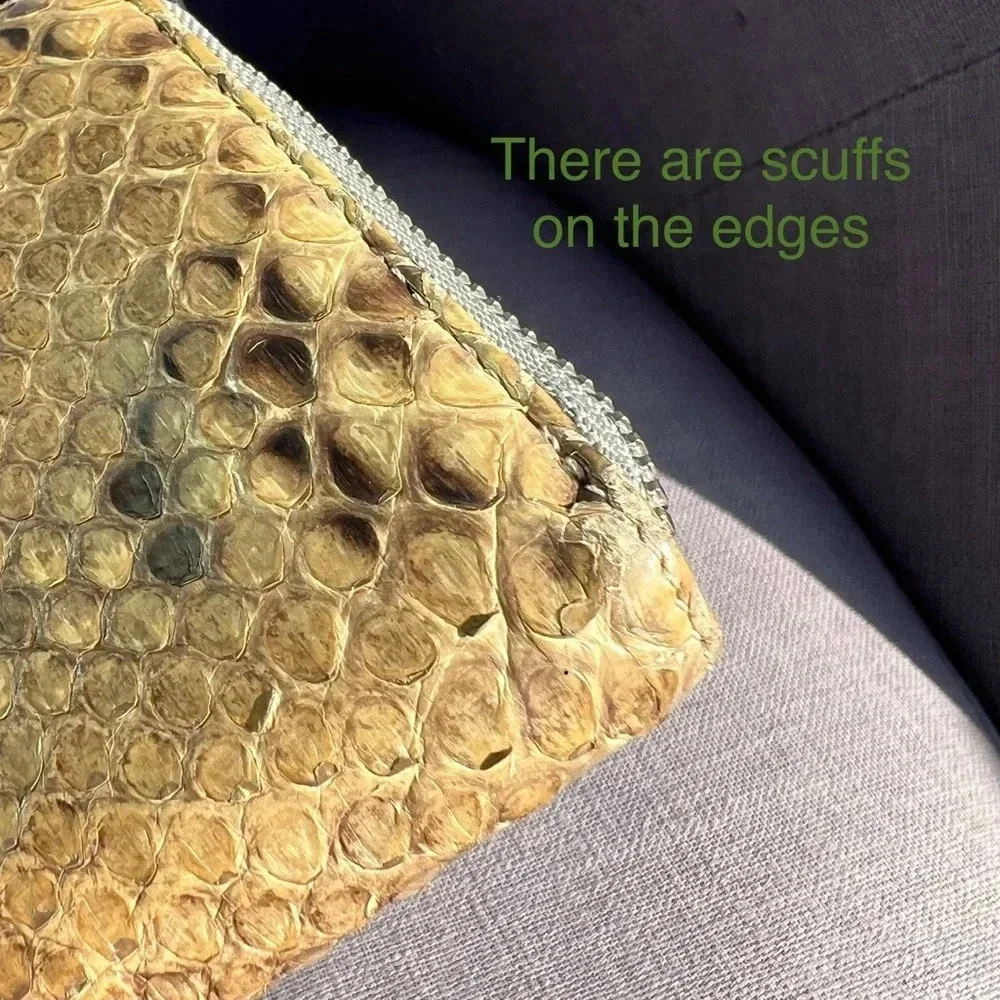 Giorgio Armani Snakeskin Zip Around Continental Wallet